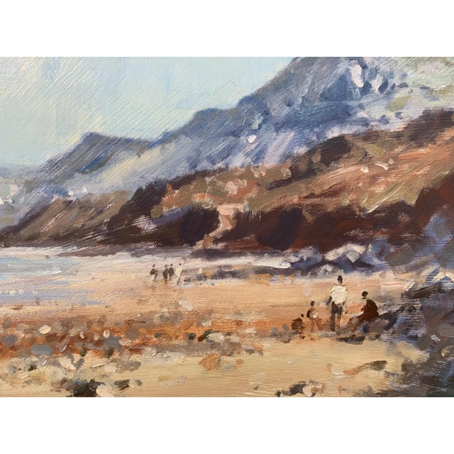 Paint James Longueville PS, RBSA, Landscape Seascape Painting of Coast from Nefyn in North Wales by British Artist, Circa 1999 For Sale - Image 7 of 9