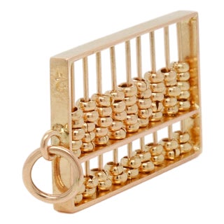 Vintage 14k Gold Abacus Charm or Pendant For Sale