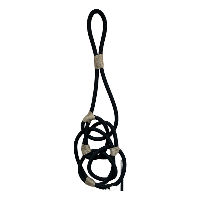 Brazilian Black Rope Wall Sculpture For Sale