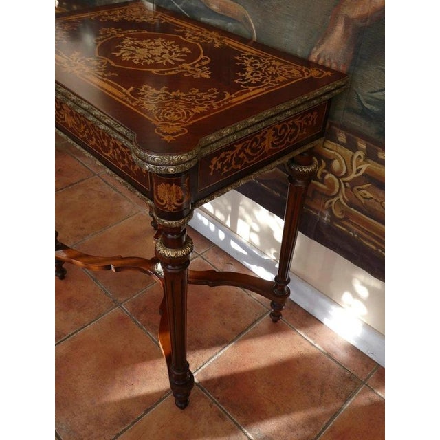 Antique Louis XVI French Walnut and Mahogany Games Table, 1920 For Sale - Image 12 of 18