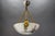 White Alabaster and Bronze Three-Light Pendant Chandelier, France, 1920s For Sale - Image 15 of 18