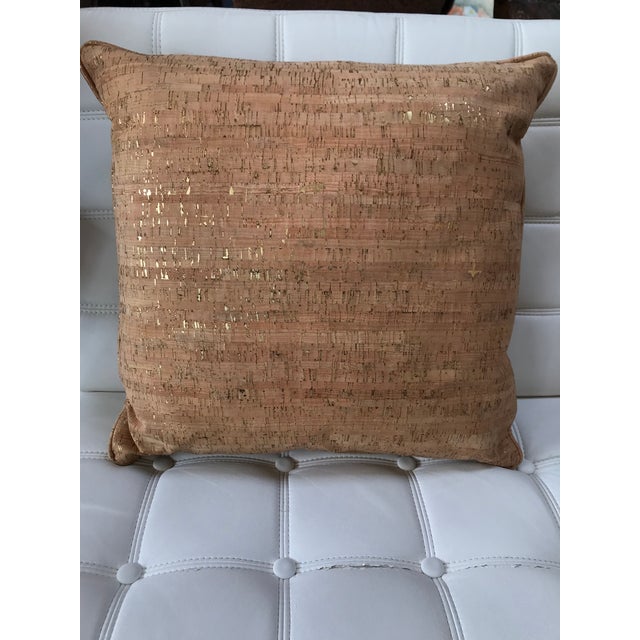 2010s Contemporary Cork Custom Made Pillows - a Pair For Sale - Image 5 of 8