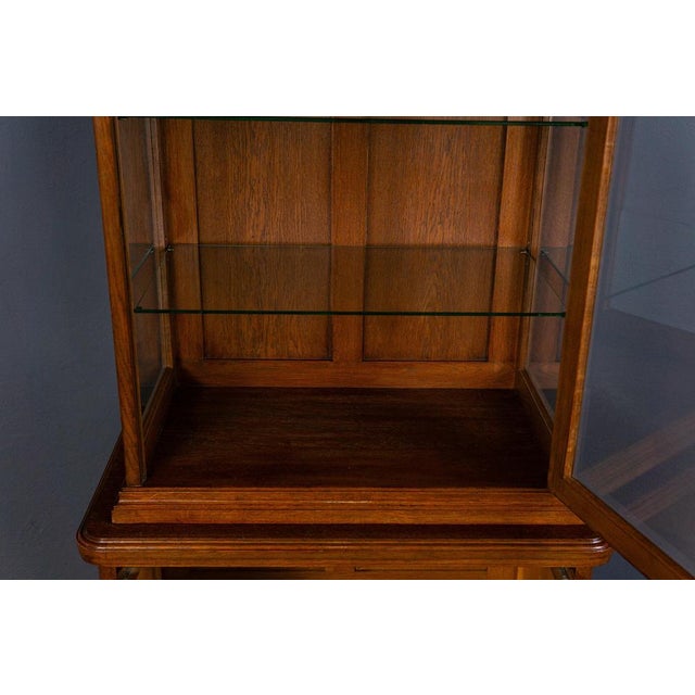Wood Vintage Brown Display Cabinet For Sale - Image 7 of 18
