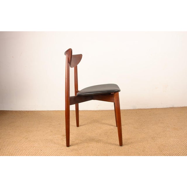 Wood Danish Teak and Skai Chairs by Harry Ostergaard for Randers Møbelfabrik, 1960s, Set of 2 For Sale - Image 7 of 18
