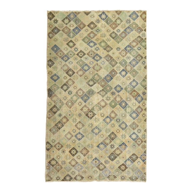 Mid 20th Century Earth Color Turkish Deco Rug For Sale