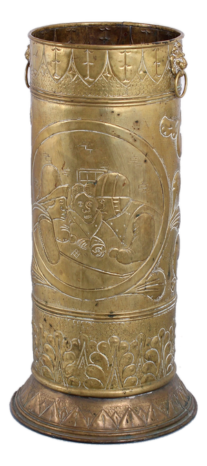 Antique Medieval Brass Umbrella Holder, 1920s