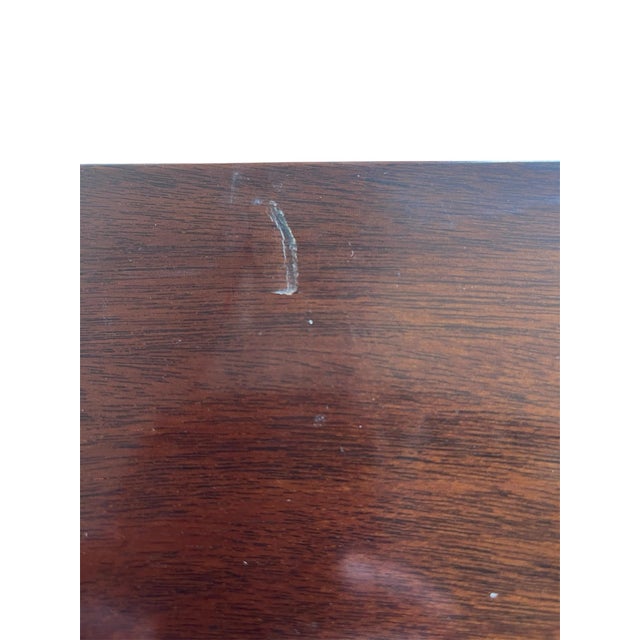 Chestnut 1950s Chippendale Style Serpentine Flame Mahogany Georgian Chest of Drawers Sideboard For Sale - Image 8 of 8