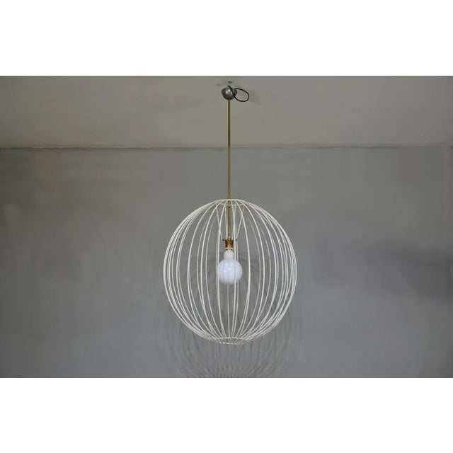 Metal Large Enameled Metal Sphere Chandelier, Italy, 1960s For Sale - Image 7 of 7
