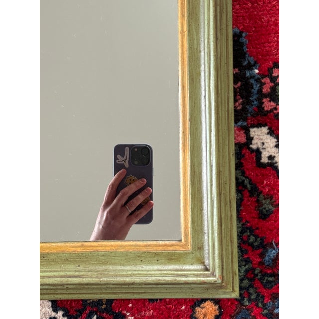 Green Vintage Green and Gold Arched Mirror For Sale - Image 8 of 10