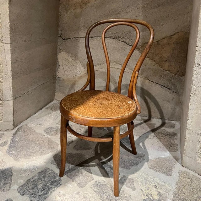 1930s Vintage Thonet Cafe Chair Bentwood Stamped Austria For Sale - Image 13 of 13