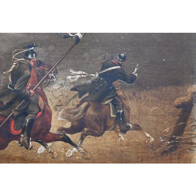 Christian Sell, German Military Scene, Painting on Panel, 19th Century For Sale - Image 4 of 8