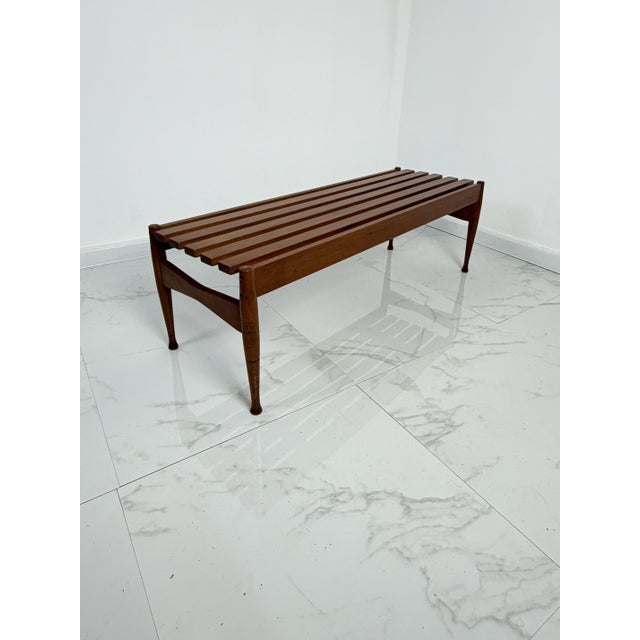 Beige Wooden Bench by Gio Ponti for Fratelli Reguitti, 1960s For Sale - Image 8 of 13
