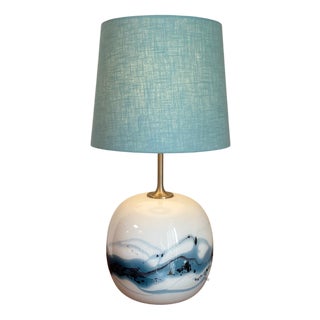 Glass Sakura Table Lamp by Michael Bang for Holmegaard, Denmark, 1980s For Sale