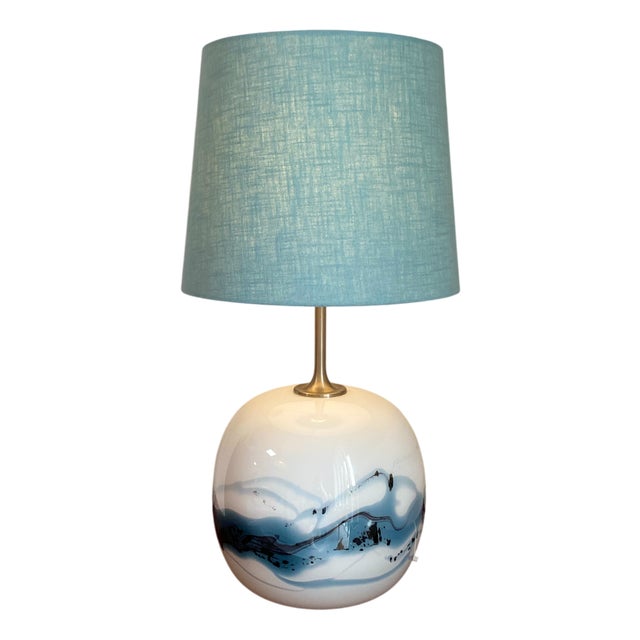 Glass Sakura Table Lamp by Michael Bang for Holmegaard, Denmark, 1980s For Sale