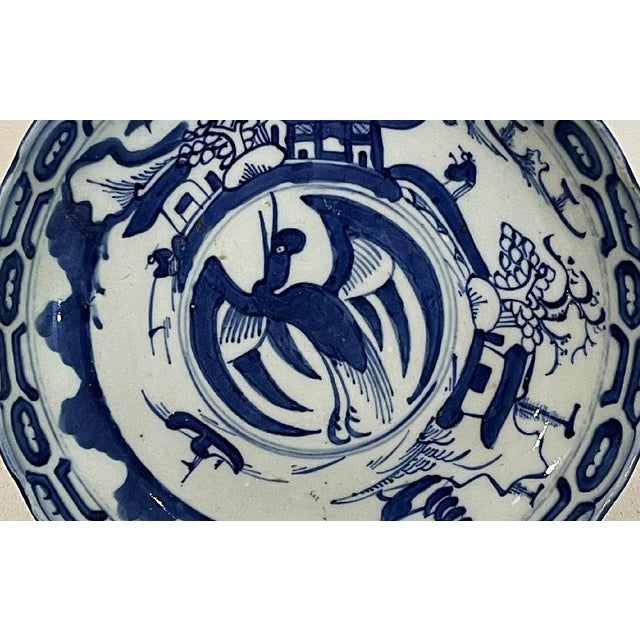 Early 20th Century Vintage Chinese Blue and White Porcelain Plate For Sale - Image 5 of 6