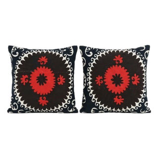 Uzbek Suzani Pillow Cover 24'' X 24'' - Set of Two For Sale