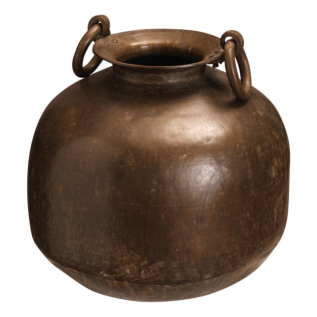 Mid-Century Brass Matka Water Pot, 1940s For Sale