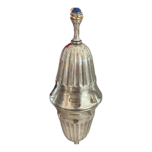 1980s Cartier Lapis Mounted Sterling Silver Dinner Bell With Original Box