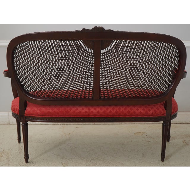 Fairfield Mahogany French Louis XVI Cane Back Settee For Sale - Image 16 of 18