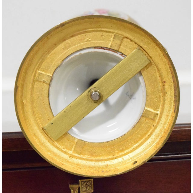 Pair Vintage Sevres Porcelain Bronze Mounted Urns For Sale - Image 11 of 12