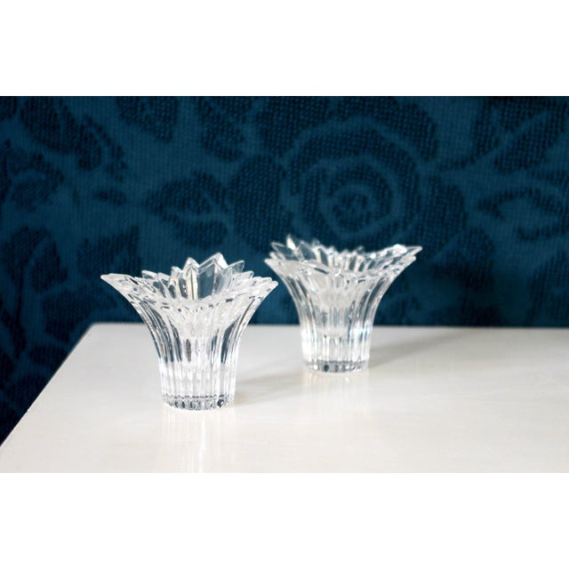 Transparent Pair of Mikasa Crystal Candlesticks for Tapers For Sale - Image 8 of 10