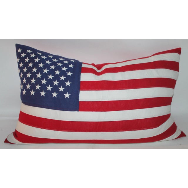 Textile American Flag Accent Pillow For Sale - Image 7 of 7