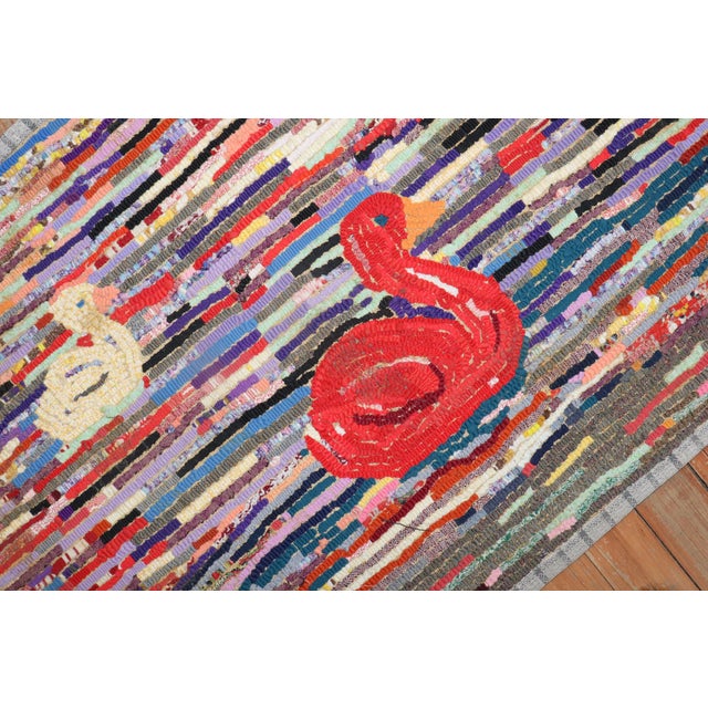 Mid 20th Century American Hooked Duck Rug For Sale - Image 4 of 18
