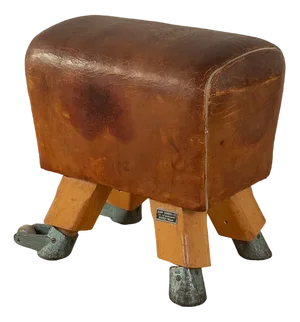 Vintage Leather Stool, 1960s
