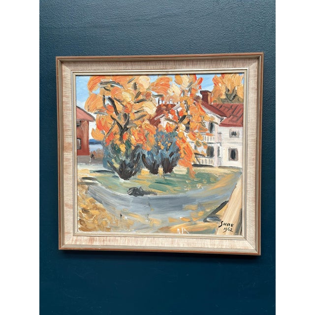Sune, Autumn Landscape, 1962, Oil Painting on Panel, Framed For Sale - Image 6 of 13