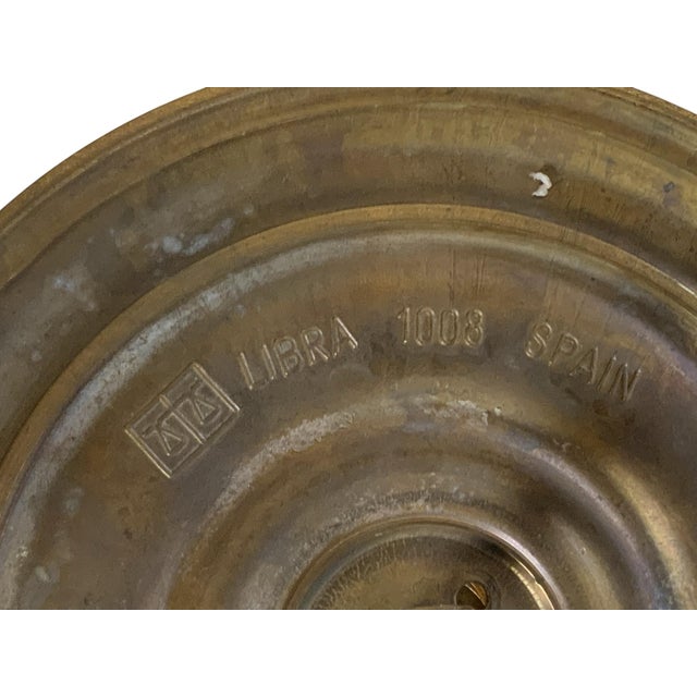 Set of 4 Vintage Libra 1008 Spain Solid Brass Center Door Fixed Knobs - Louis XVI Style Spain 1970s-1980s For Sale In Palm Springs - Image 6 of 6