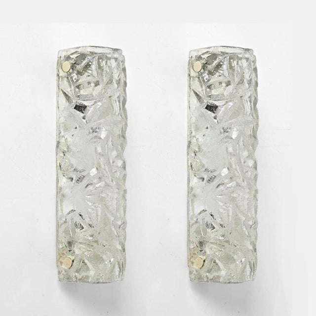 Large Sconces in Murano Ice-Glass from Kaiser Leuchten, 1960s, Set of 2 For Sale - Image 3 of 17
