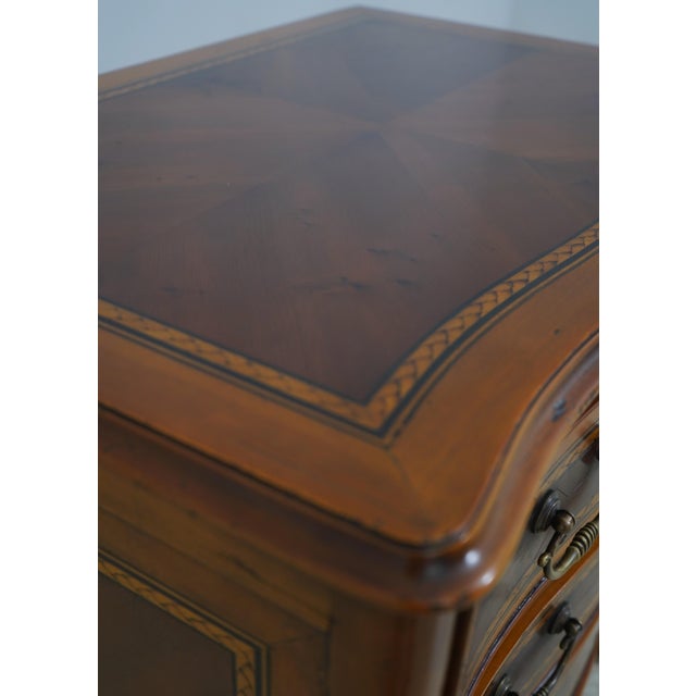 Pair of Alfonso Marina Mahogany Bow Front Inlaid Nightstands For Sale - Image 13 of 18