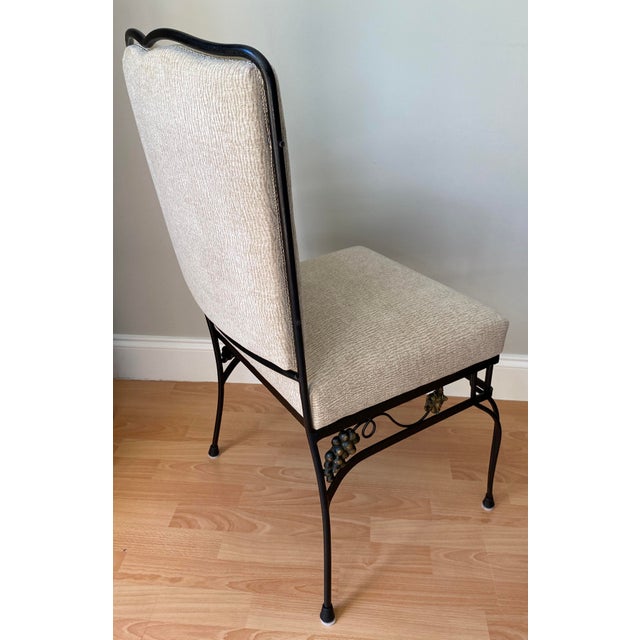 Edgar Brandt Edgar Brandt Style French Art Deco Wrought Iron Dining Table & 6 Chairs For Sale - Image 4 of 13