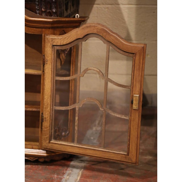 Early 20th Century French Louis XV Carved Walnut Wall Vitrine With Glass Door For Sale - Image 9 of 11