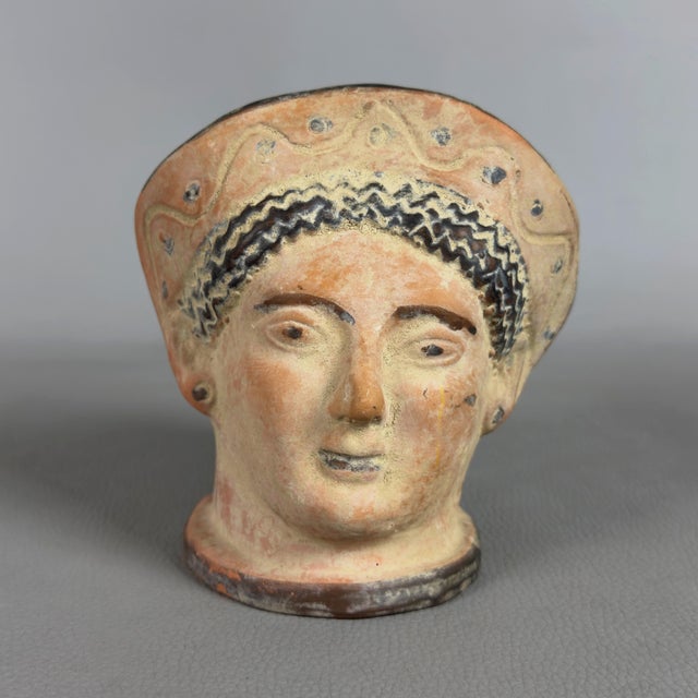 Classical Greek Head Sculpture in Terracotta, 1960s For Sale - Image 11 of 11