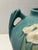 1930s 1939 Roseville Iris Blue Art Deco Pottery Matt Ceramic Vase # 357-4 For Sale - Image 5 of 10