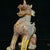 Traditional Antique Glass Guardian Lion Sculpture – 7.1" Roaring Mythical Beast With Verdigris Patina For Sale - Image 3 of 9