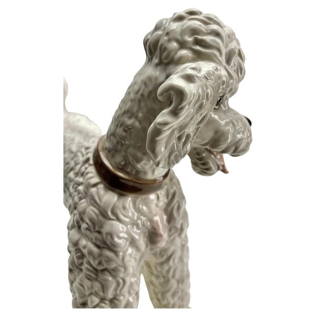 Gold Antique Vienna Keramos Austria Porcelain Poodle, 1930s For Sale - Image 8 of 13
