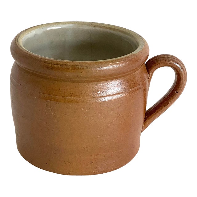 1950s French Burgundy Stoneware Pot For Sale