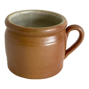 1950s French Burgundy Stoneware Pot