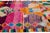 Vintage Boujad Moroccan Handmade Geometric Multicolor Berber Wool Rug For Sale - Image 4 of 12