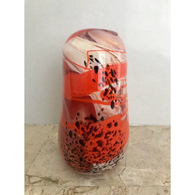 Internally decorated with large swashes of opaque polichrome glass, unusually large pinwheel and filigrana. dimensions h...