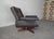 Mid Century Danish Brown Leather & Rosewood Swivel Lounge Chair For Sale - Image 4 of 11