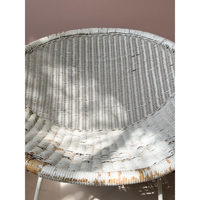 Mid-Century Modern Mid-Century Wicker and Iron Lounge Chairs, 1950s, Set of 2 For Sale - Image 3 of 4