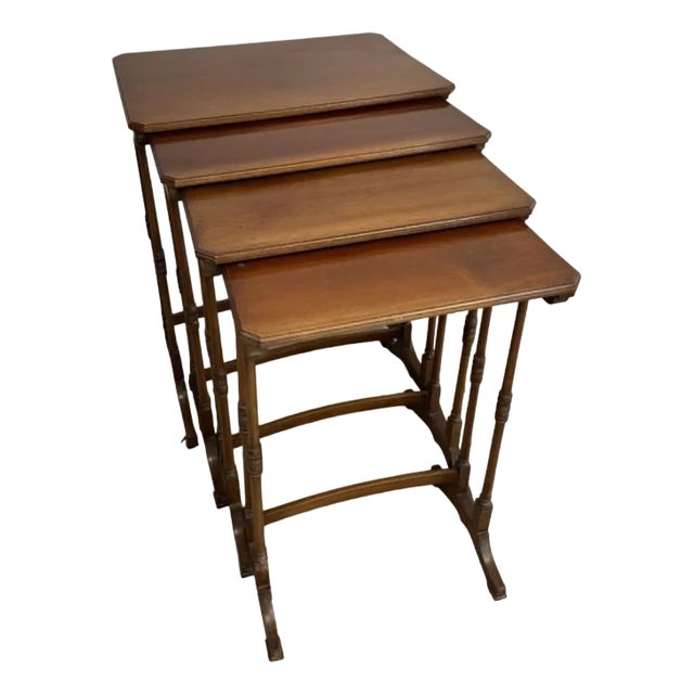 Antique Edwardian Mahogany Nesting Tables, 1900s, Set of 4 For Sale