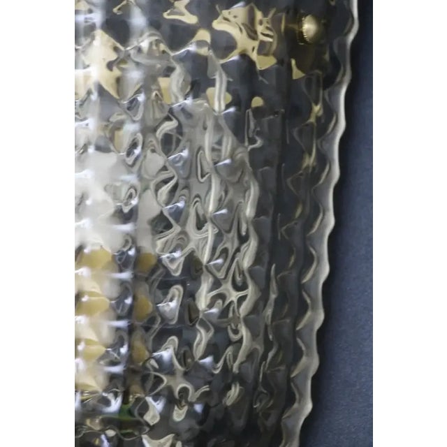 Textured Smoked Murano Glass Sconces, 1980s, Set of 2 For Sale - Image 9 of 12