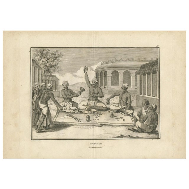 Hindu Priestly Assembly – Poutchari of Maarraami, Engraving, 1806 This detailed engraving titled Poutchari de Maarraami...