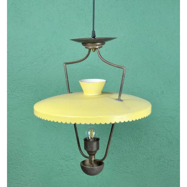 1970s Vintage Yellow Pendant Lamp, 1970s For Sale - Image 5 of 12