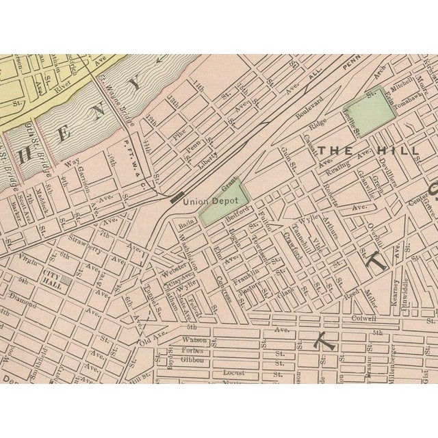Antique Map of Pittsburg and Allegheny The Steel City from Rand McNally, 1899 For Sale - Image 4 of 12