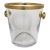 Mid-Century French Glass Champagne Bucket With Brass Trim & Handles For Sale